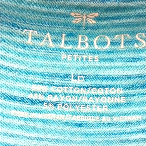 TALBOTS Shortsleeve Tshirt Top sz Large in  Cyan - Picture 3 of 8